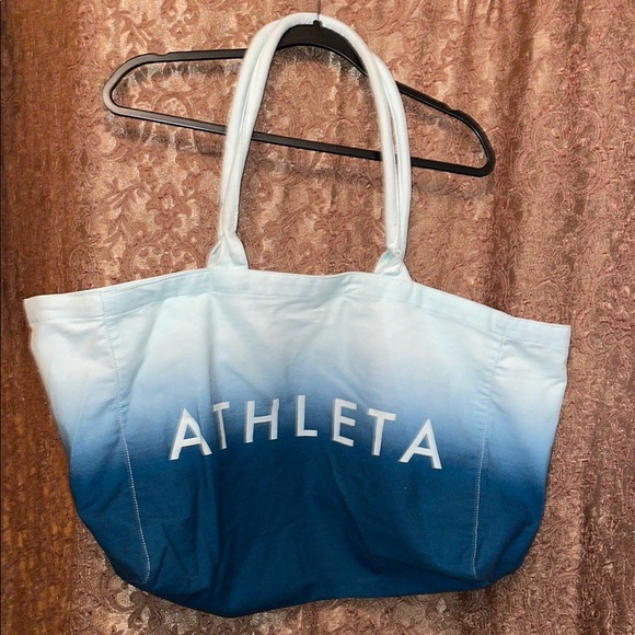 Athleta Handbags - Athleta Blue & White Tie Dye Gradient Tote Bag. Double Handles.